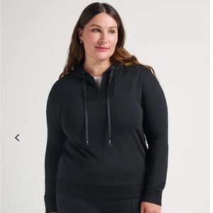 NEW without tags-Travis Mathew Womens-XL Black-Horizon Line 1/4 Zip Ponte Hoodie